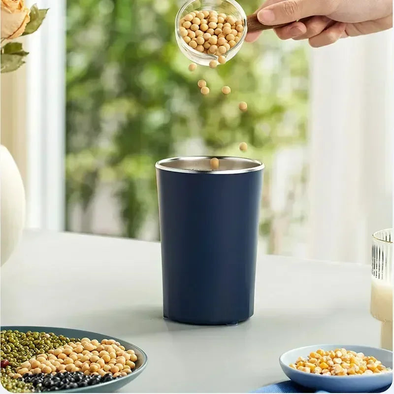 Crush-ware-Dish-free-Mixer-jar-Rotator-Herb-tool-Meal-ware-Food-mix-Dry-blend-Steel-core-Grip-cup-