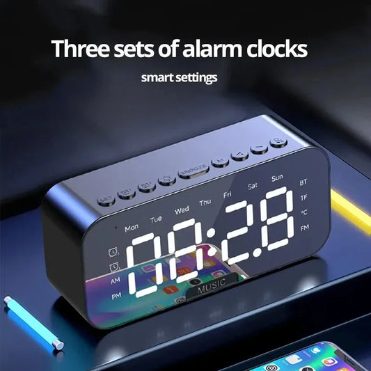 digital-alarm-clock-electronic-LED-smart-dual display-temperature-office desk